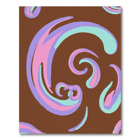 Retro Lilac Pink Aqua Swirl Rug