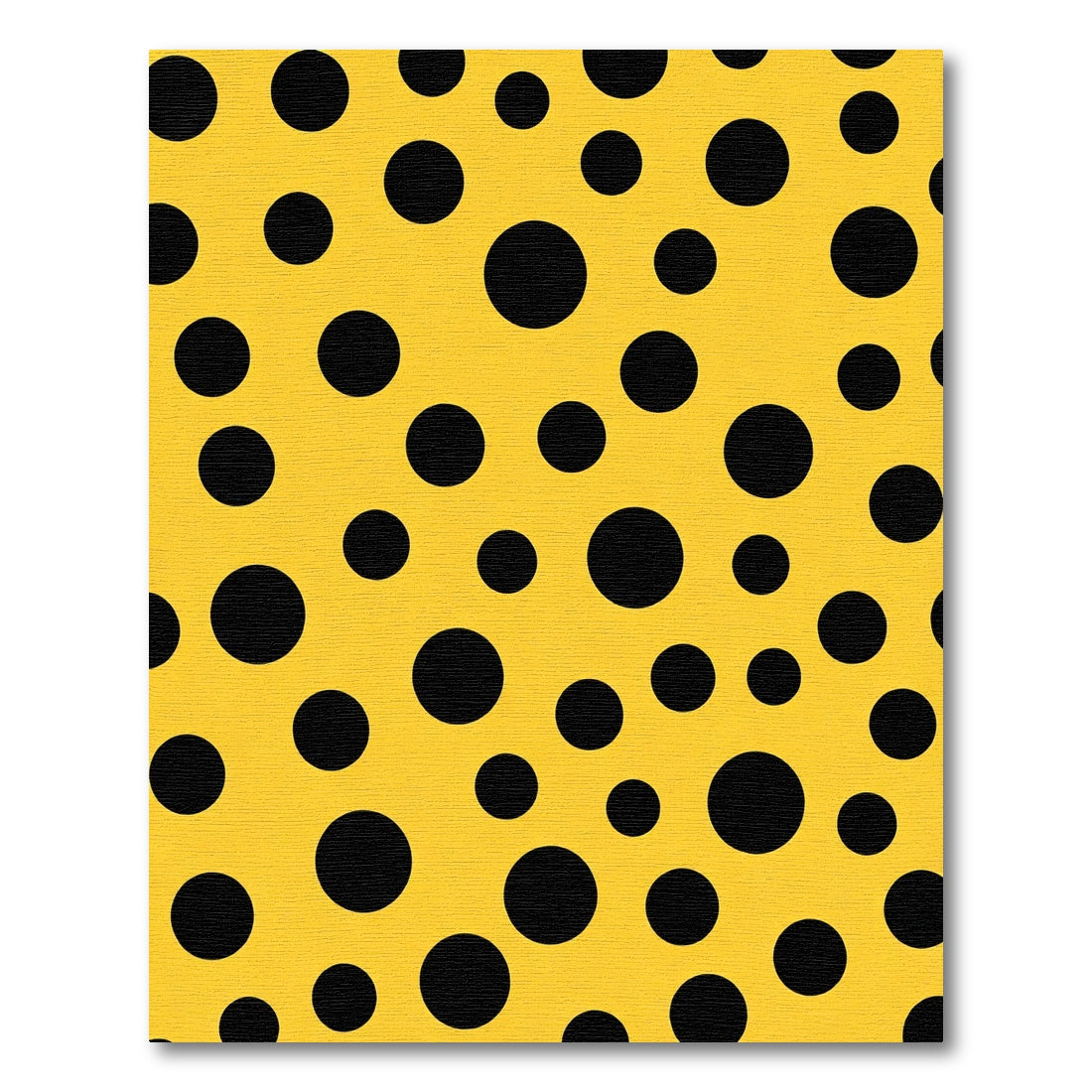 Golden Yellow Black Polka Dot Rug