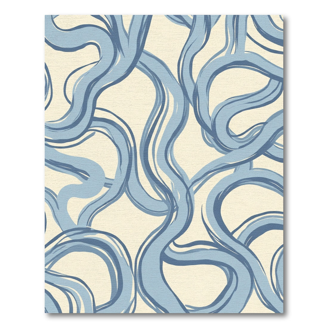 Pale Blue Swirl Abstract Stream Rug