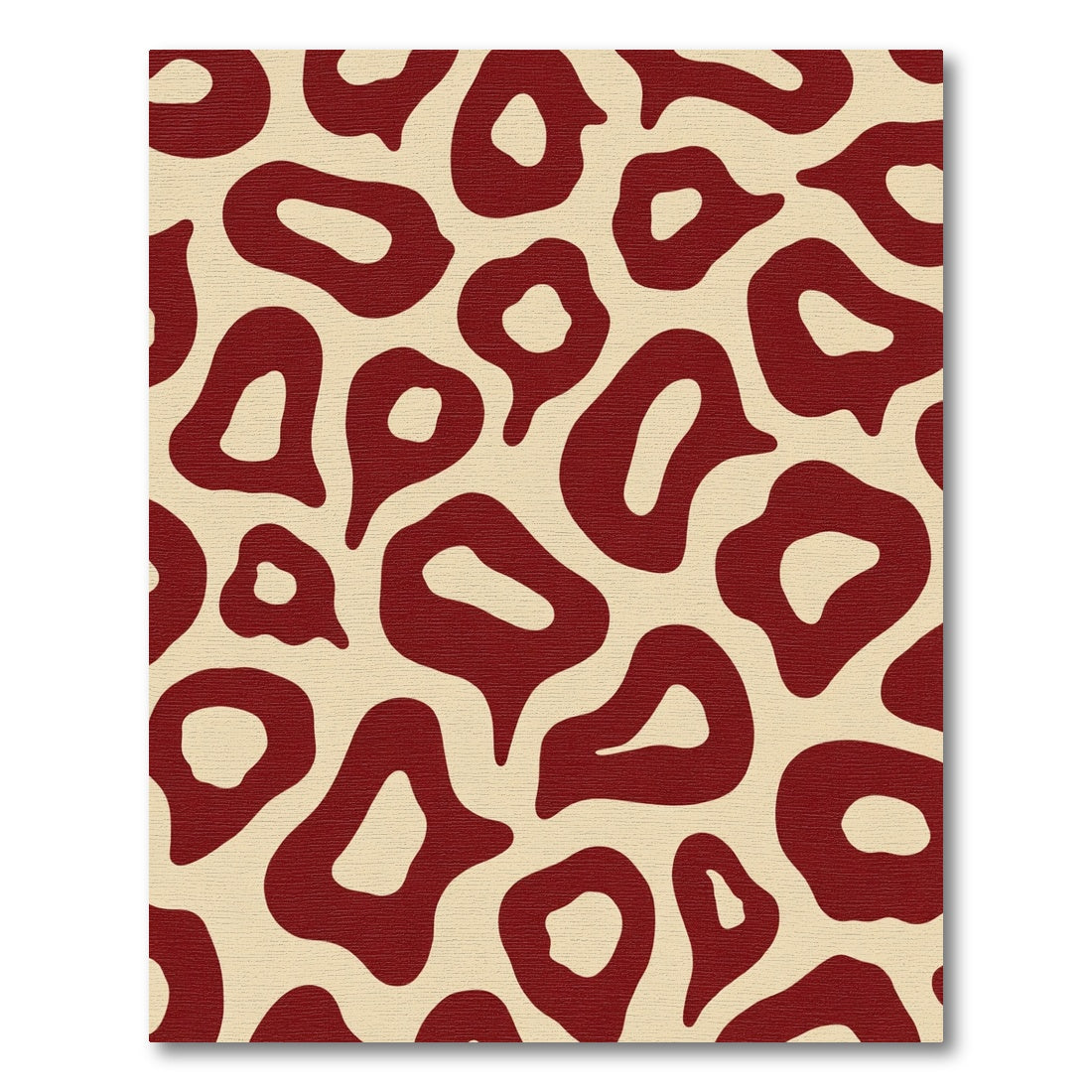 Crimson Leopard Spots Contemporary Rug