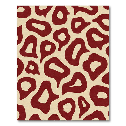 Crimson Leopard Spots Contemporary Rug