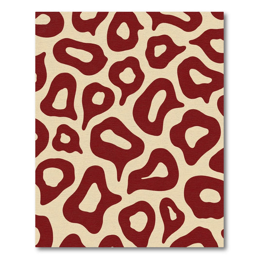 Crimson Leopard Spots Contemporary Rug