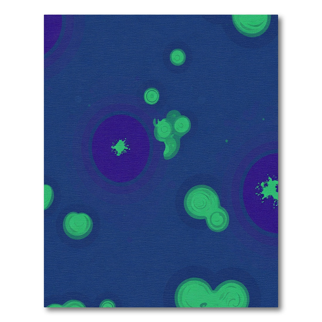 Deep Blue Green Organic Circles Rug
