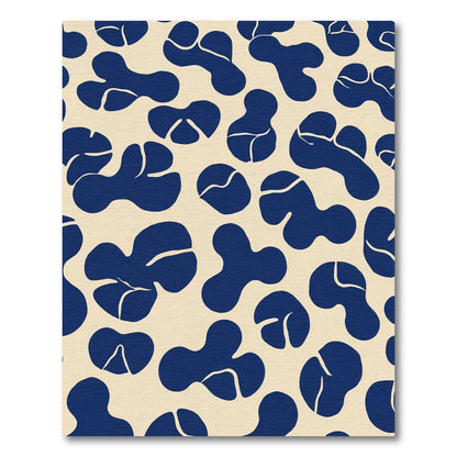 Deep Blue Organic Blob Composition Rug
