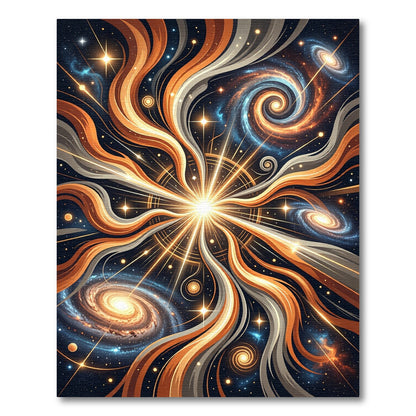 Vibrant Cosmic Nebula Swirl Rug