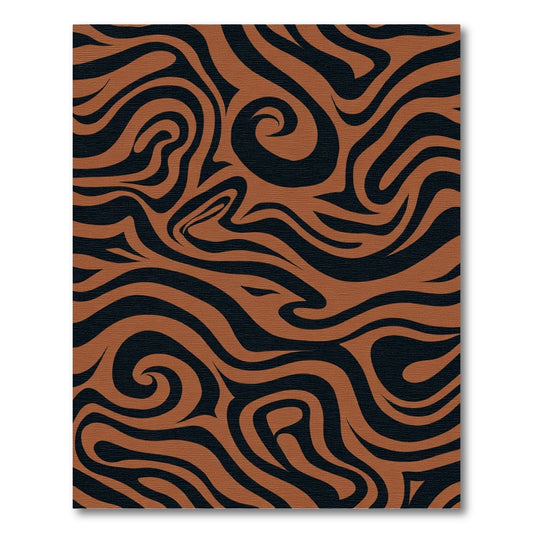 Burnt Orange Swirl Abstract Rug