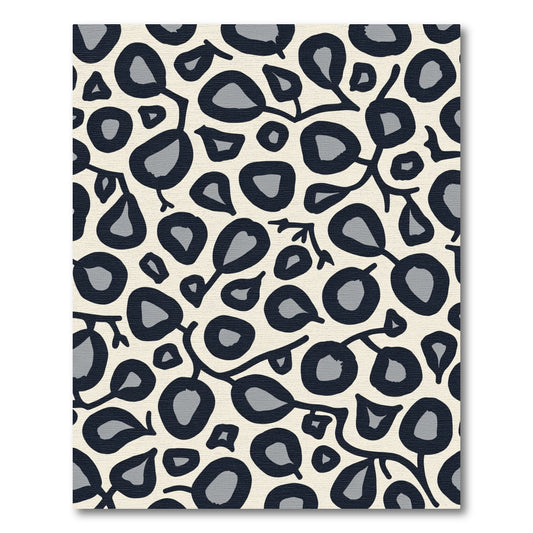 Cream and Gray Leafy Branch Pattern Rug