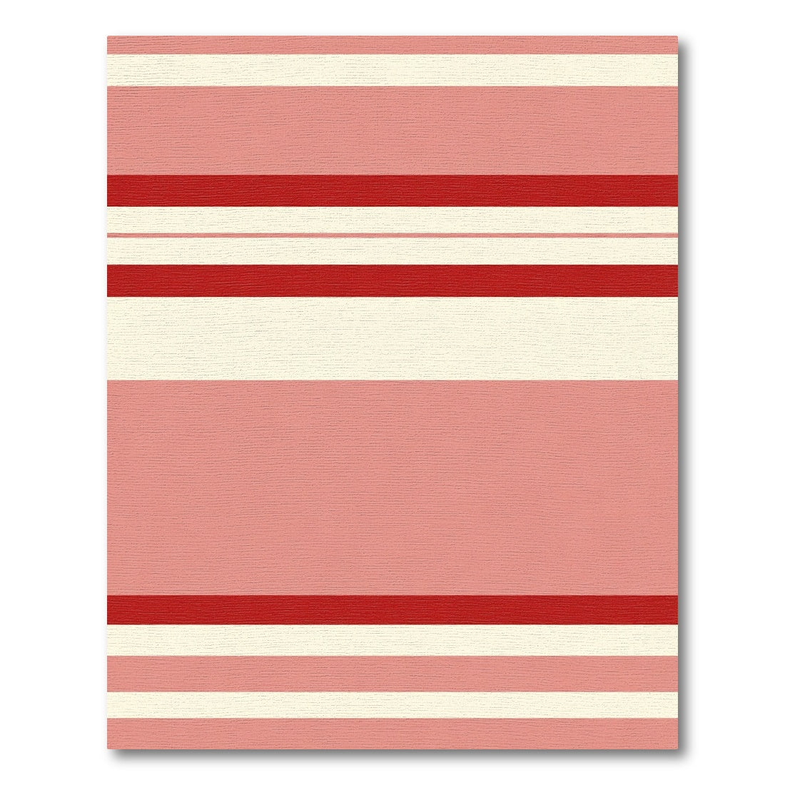 Pink Red Cream Horizontal Bands Rug