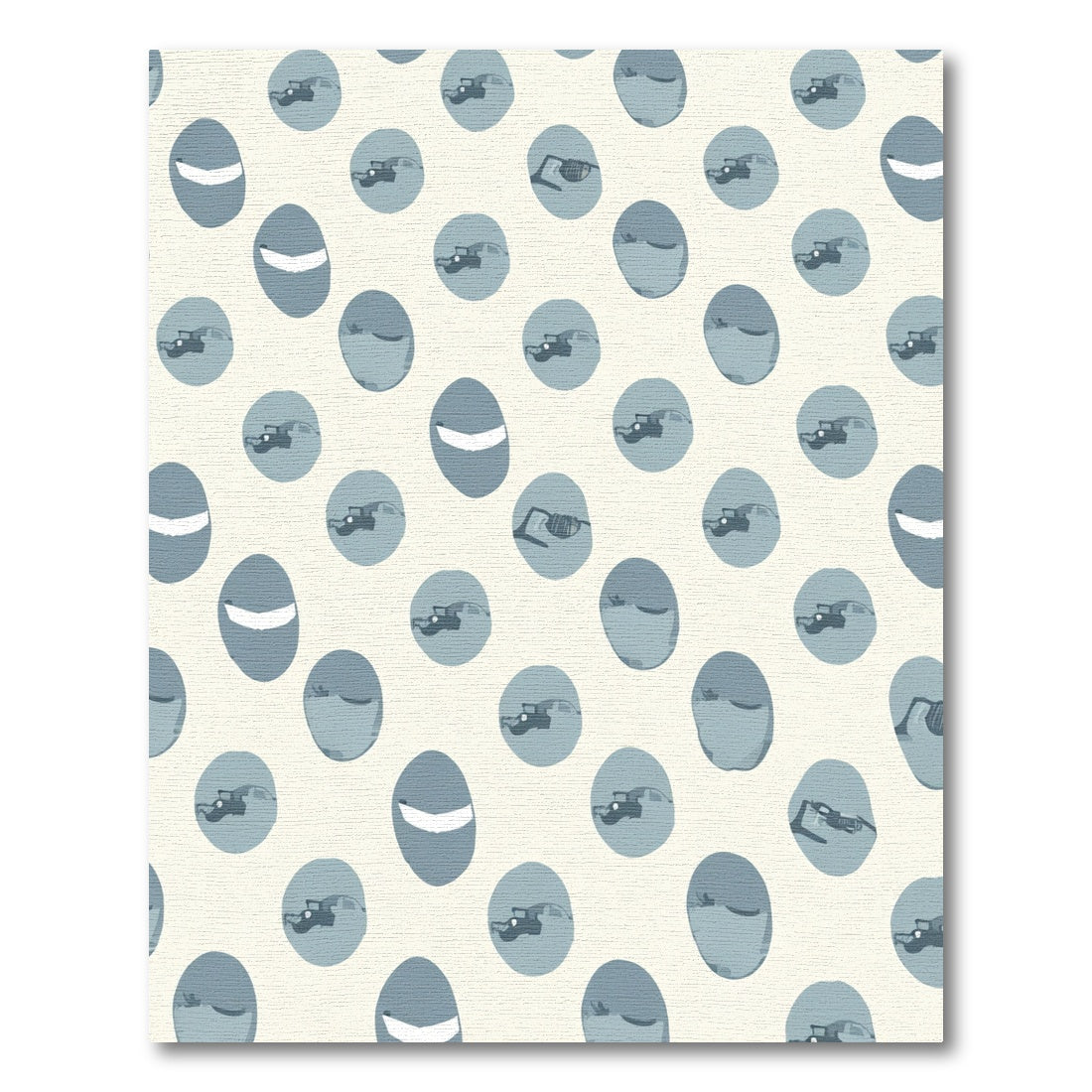 Dusty Blue Oval Burst Rug