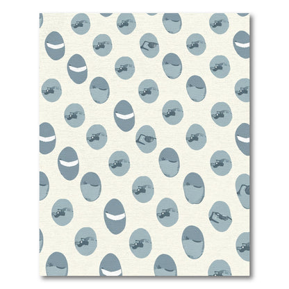 Dusty Blue Oval Burst Rug