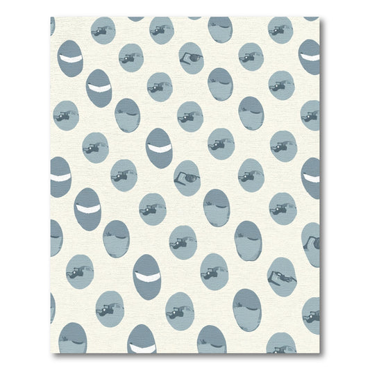 Dusty Blue Oval Burst Rug
