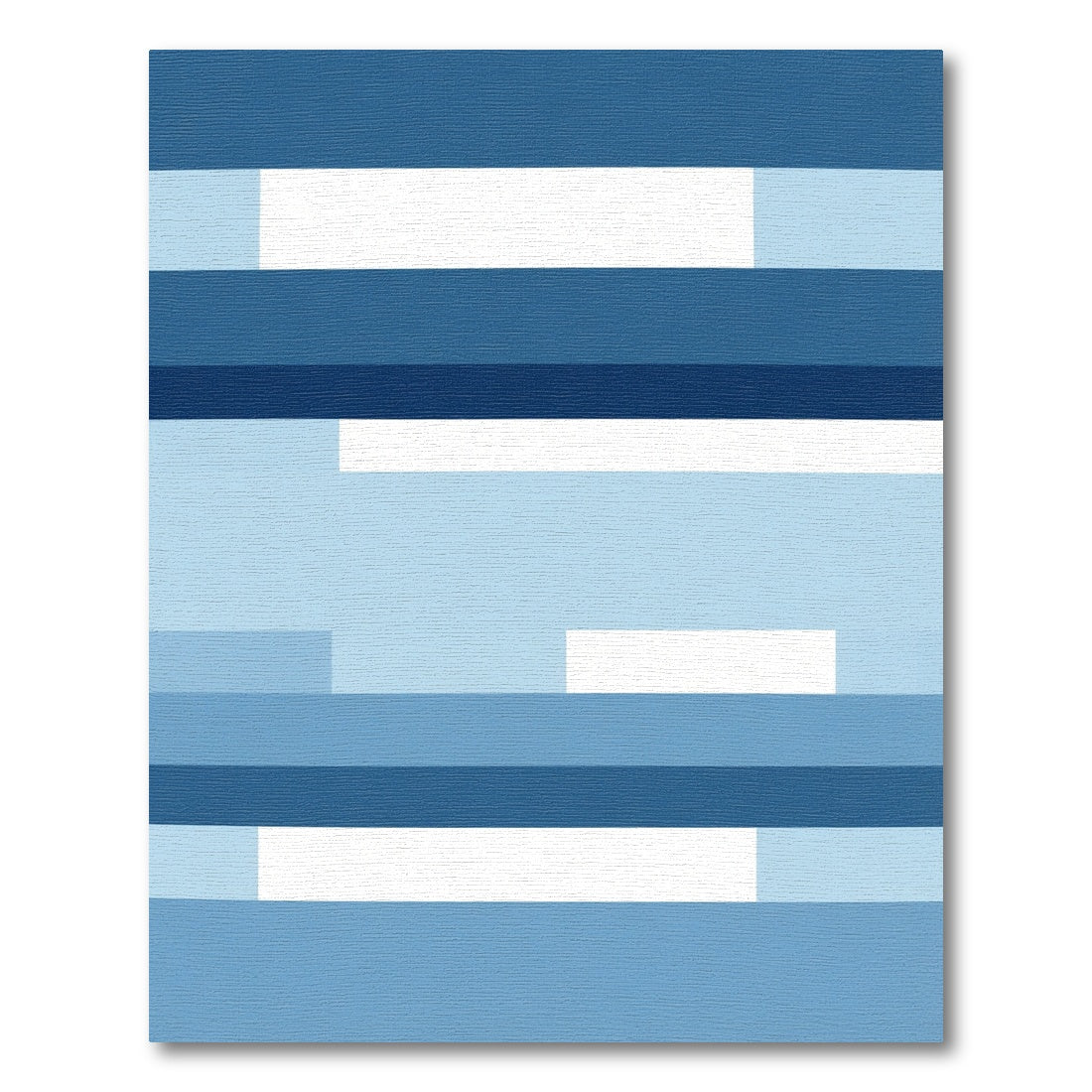 Marine Blue Horizontal Stripes Rug
