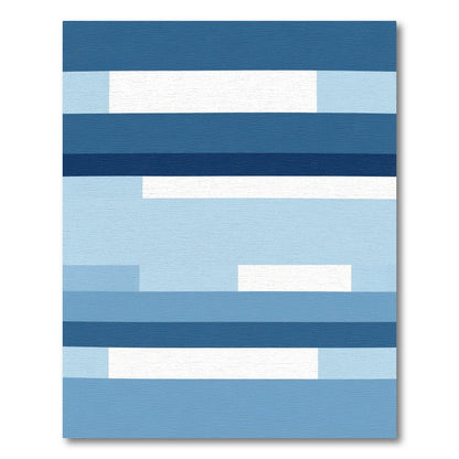 Marine Blue Horizontal Stripes Rug