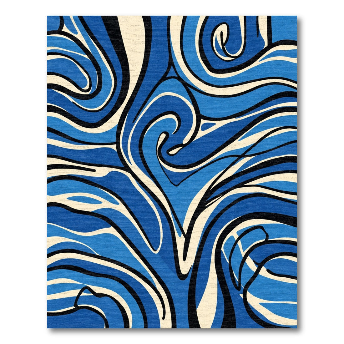 Dynamic Blue Swirl Abstract Rug