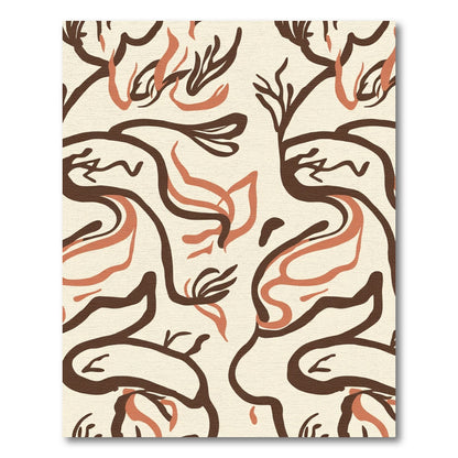Abstract Organic Silhouette Organic Flow Rug