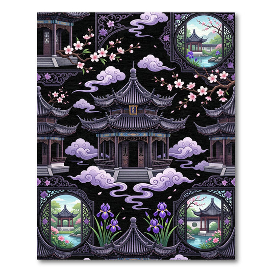 Orchid Pagoda Sakura Temple Zen Rug