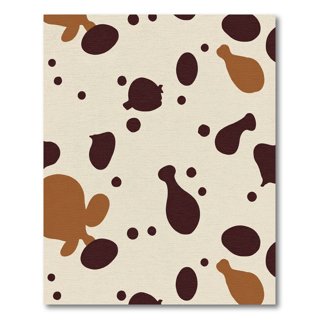 Spotted Brown Cream Abstract Blobs Rug