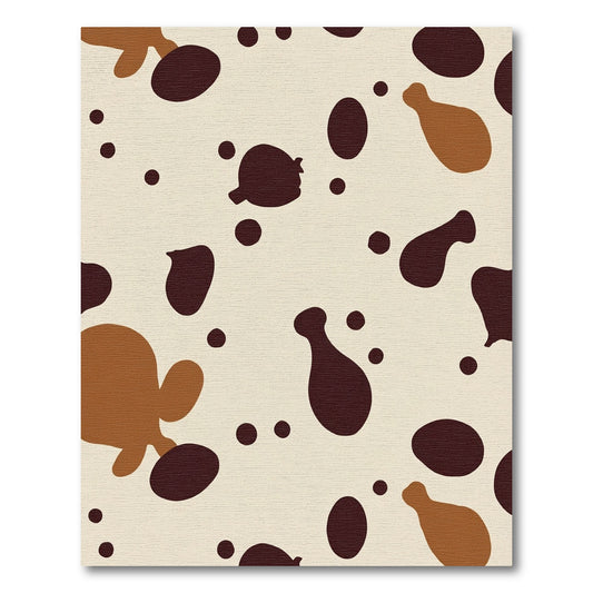 Spotted Brown Cream Abstract Blobs Rug