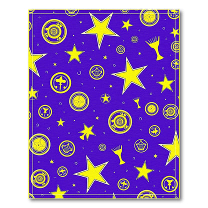 Yellow Star Cosmic Celestial Pattern Rug