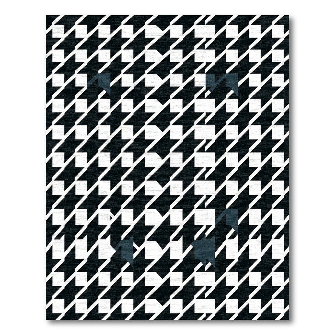 Abstract Black White Houndstooth Shapes Rug