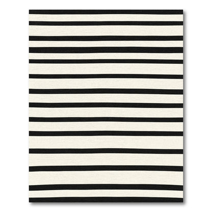 Bold Cream Black Linear Bands Rug
