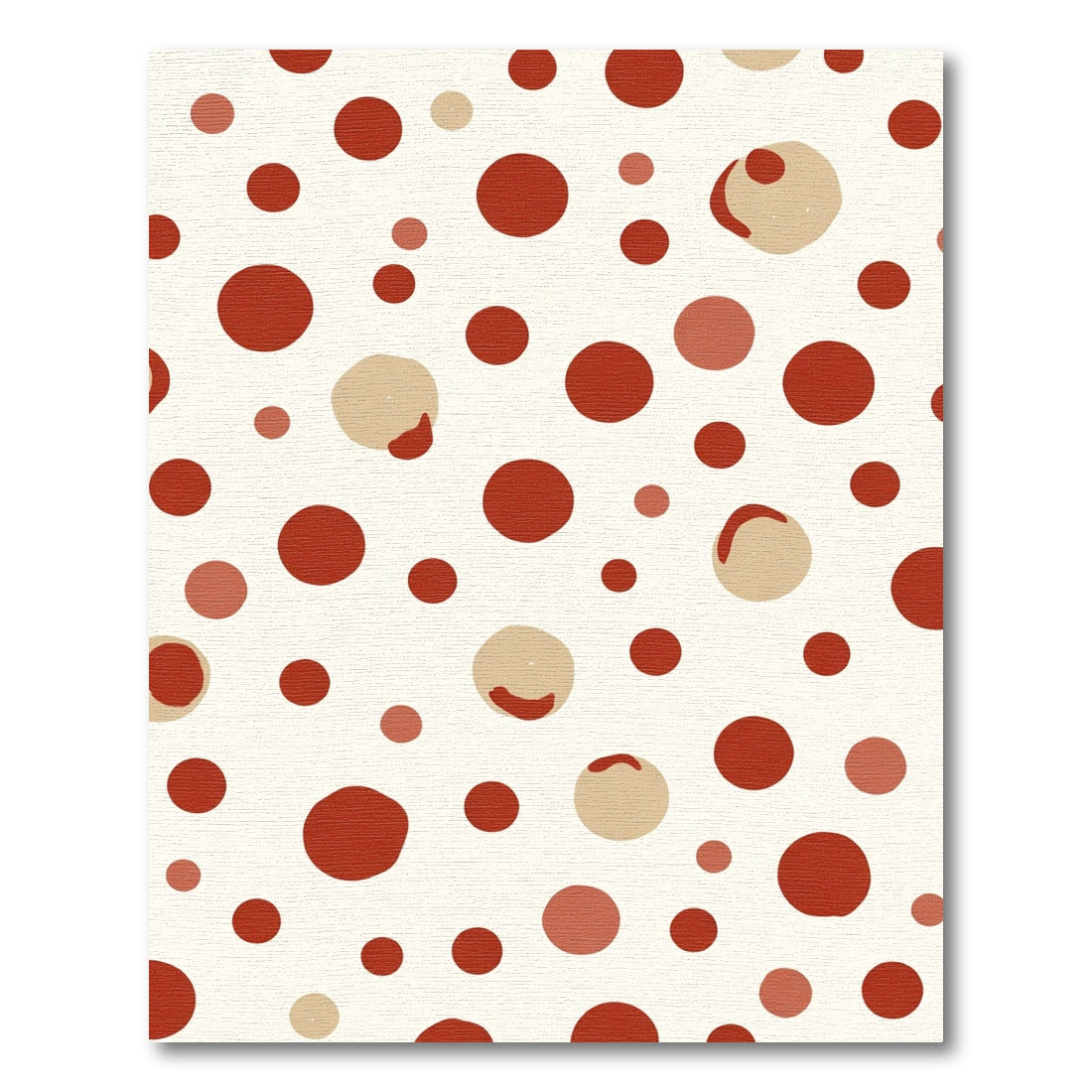 Crimson Beige Scatter Dot Rug