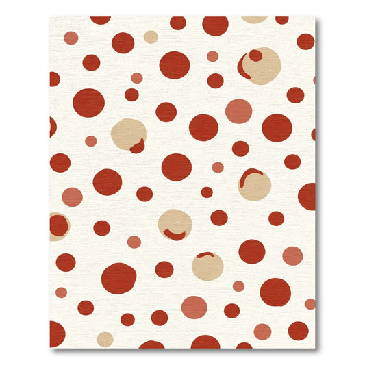 Crimson Beige Scatter Dot Rug