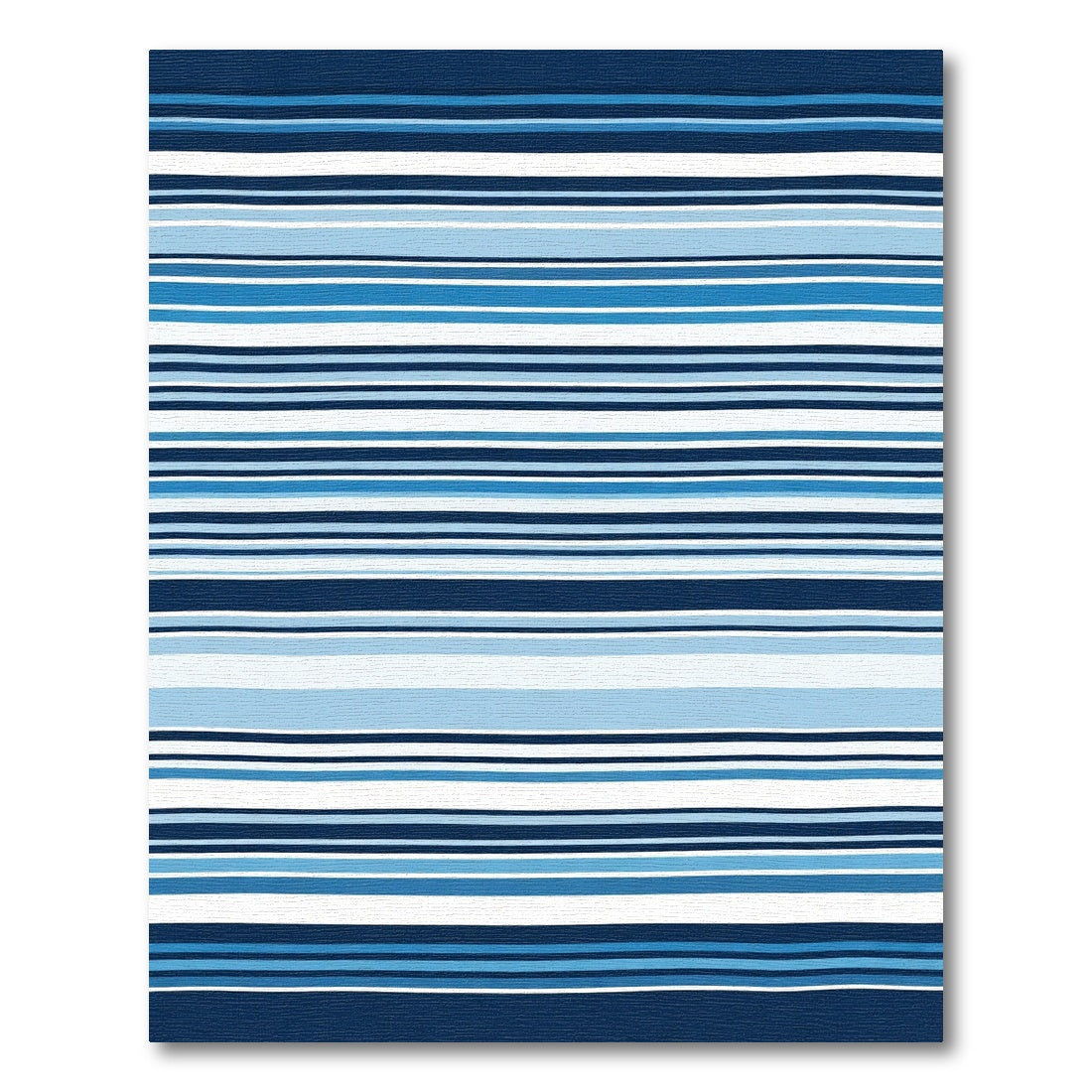Deep Blue Striped Coastal Nautical Rug