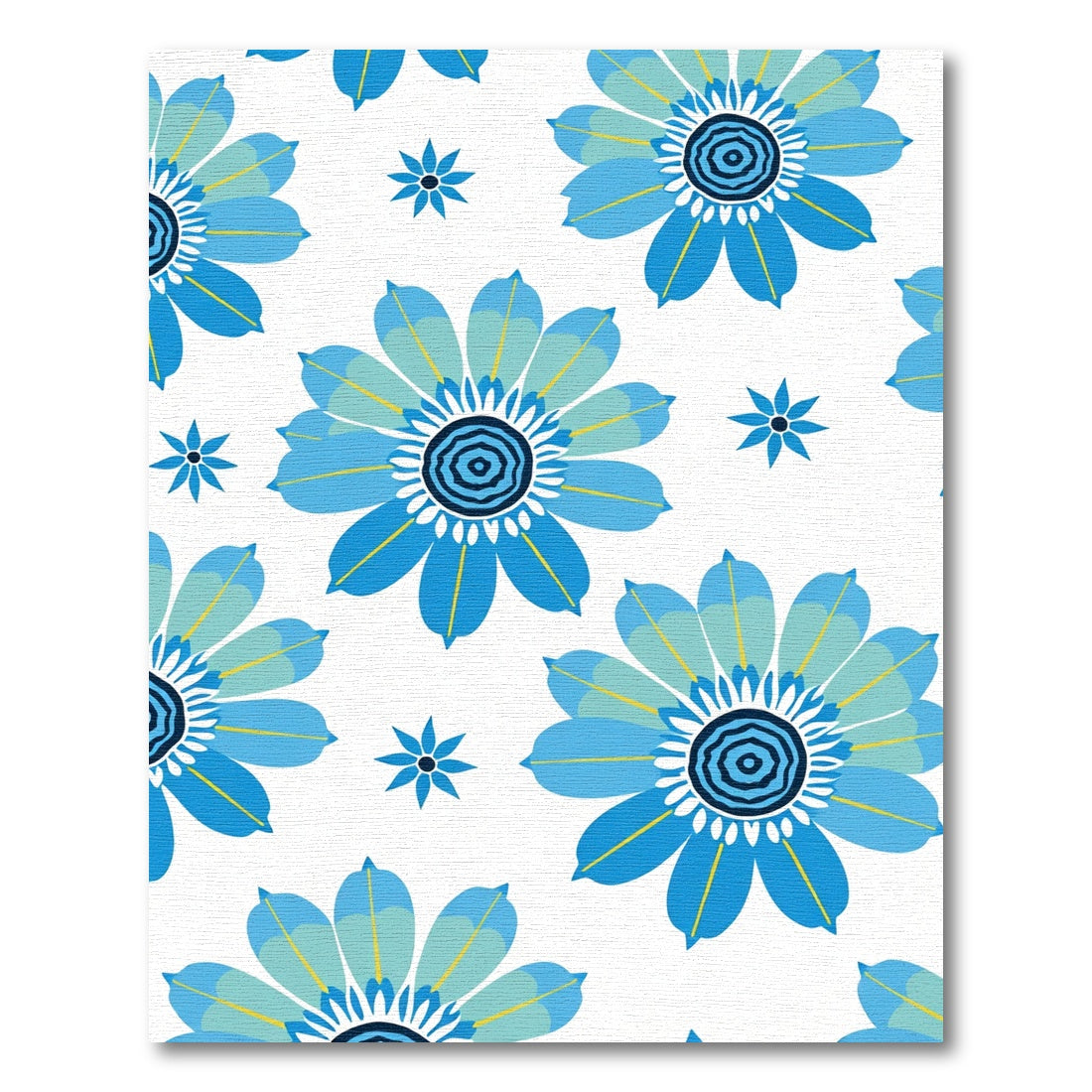 Blue Floral Garden With Yellow Accents Rug