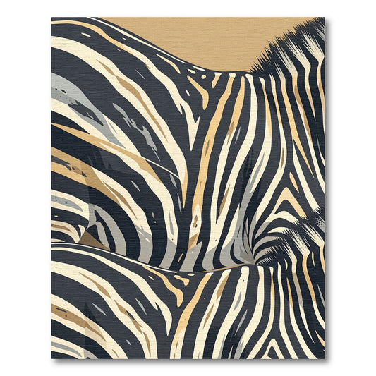Modern Abstract Black Gold Zebra Rug