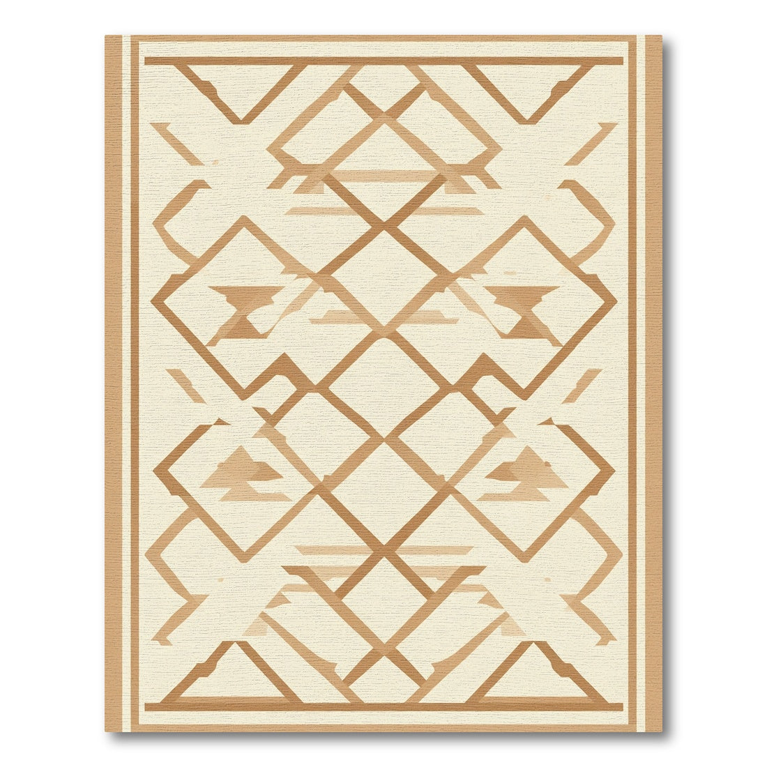 Geometric Lattice Beige Tan Rug