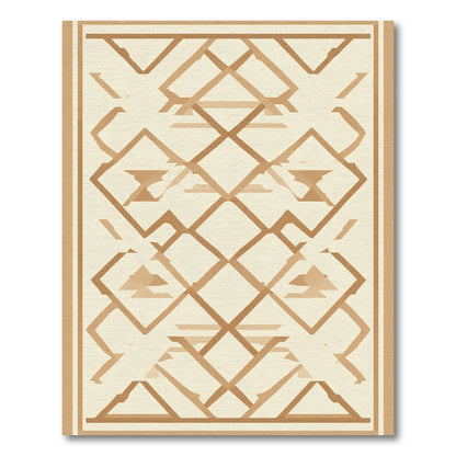 Geometric Lattice Beige Tan Rug