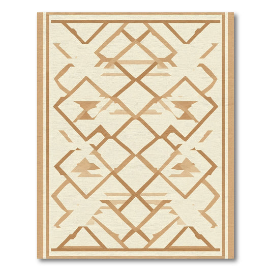 Geometric Lattice Beige Tan Rug