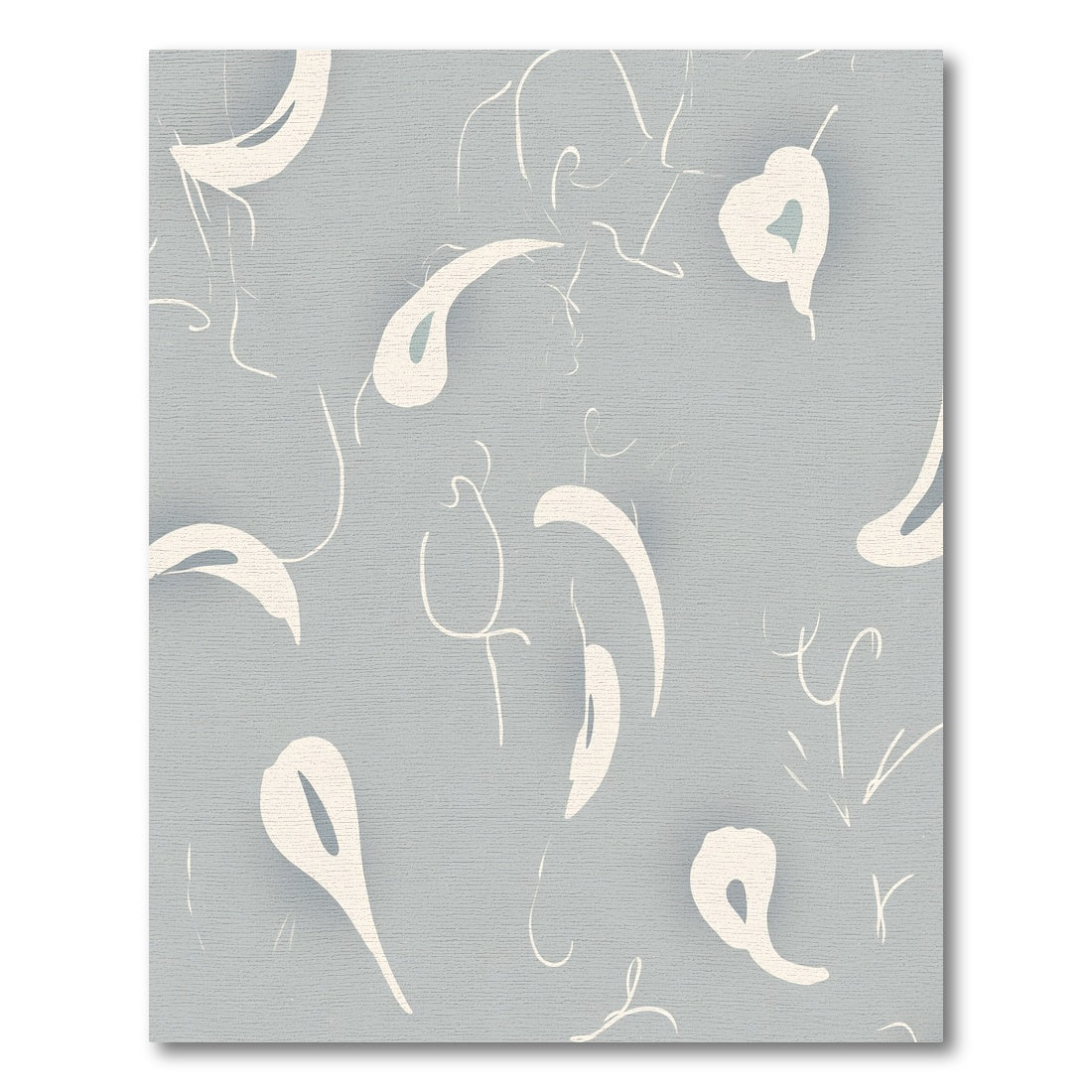 Soft Cream Swirls Light Blue Rug