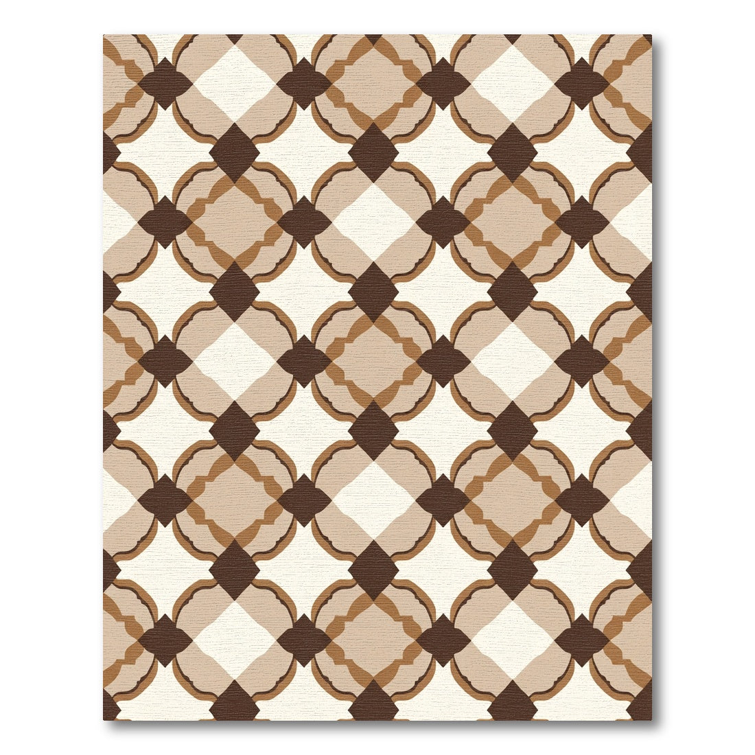 Warm Earthy Tone Arabesque Lattice Rug