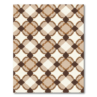 Warm Earthy Tone Arabesque Lattice Rug