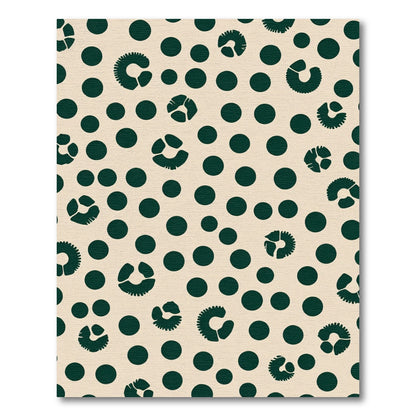 Deep Green Leopard Spots Polka Dots Rug