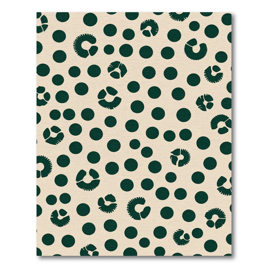 Deep Green Leopard Spots Polka Dots Rug