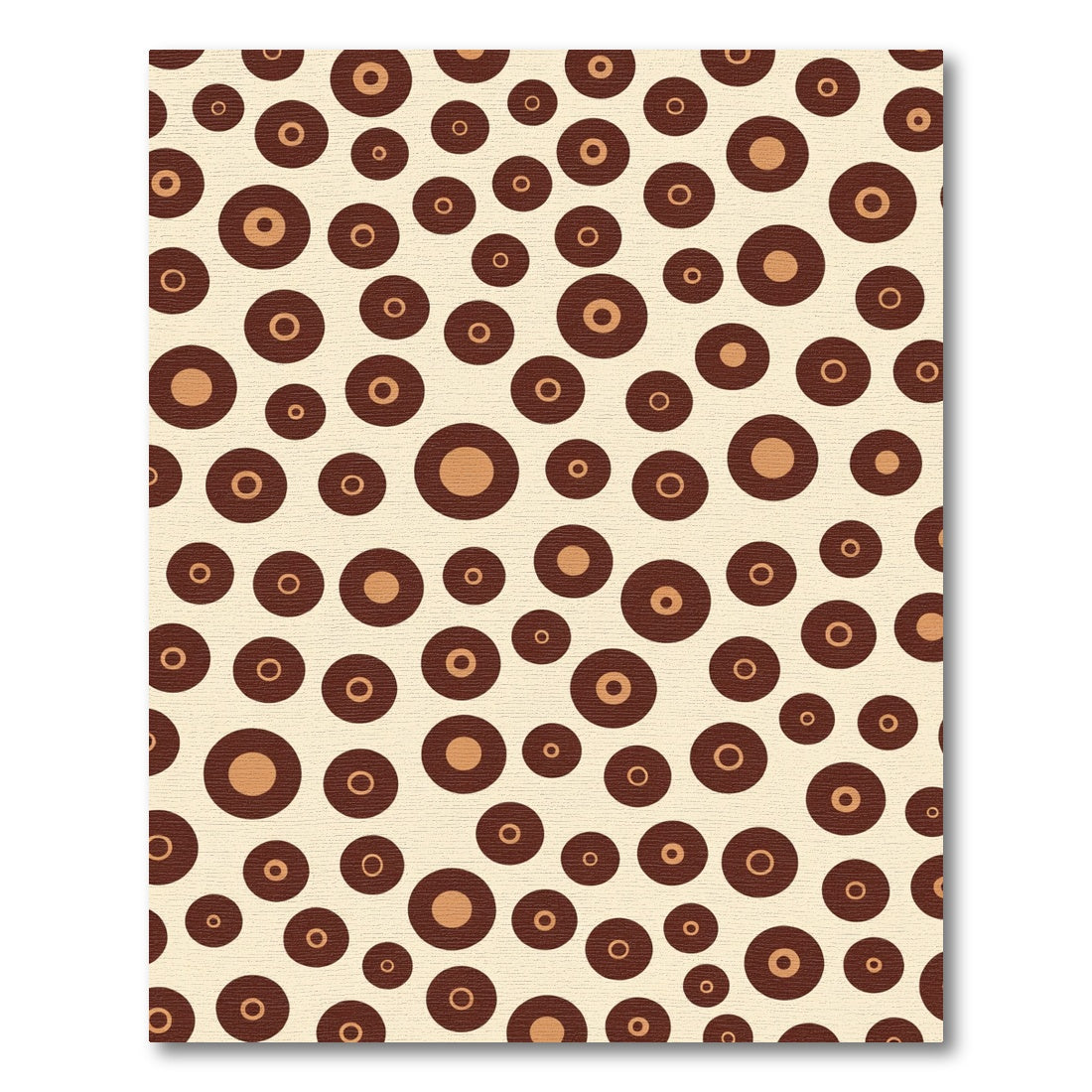 Brown and Tan Ringed Circles Rug