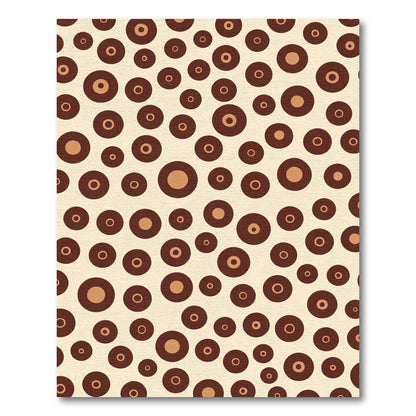 Brown and Tan Ringed Circles Rug