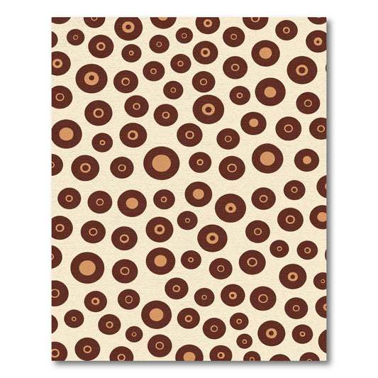 Brown and Tan Ringed Circles Rug