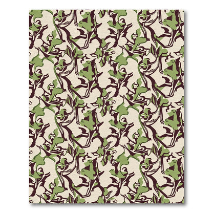 Camouflage Floral Cream Emerald Branches Rug