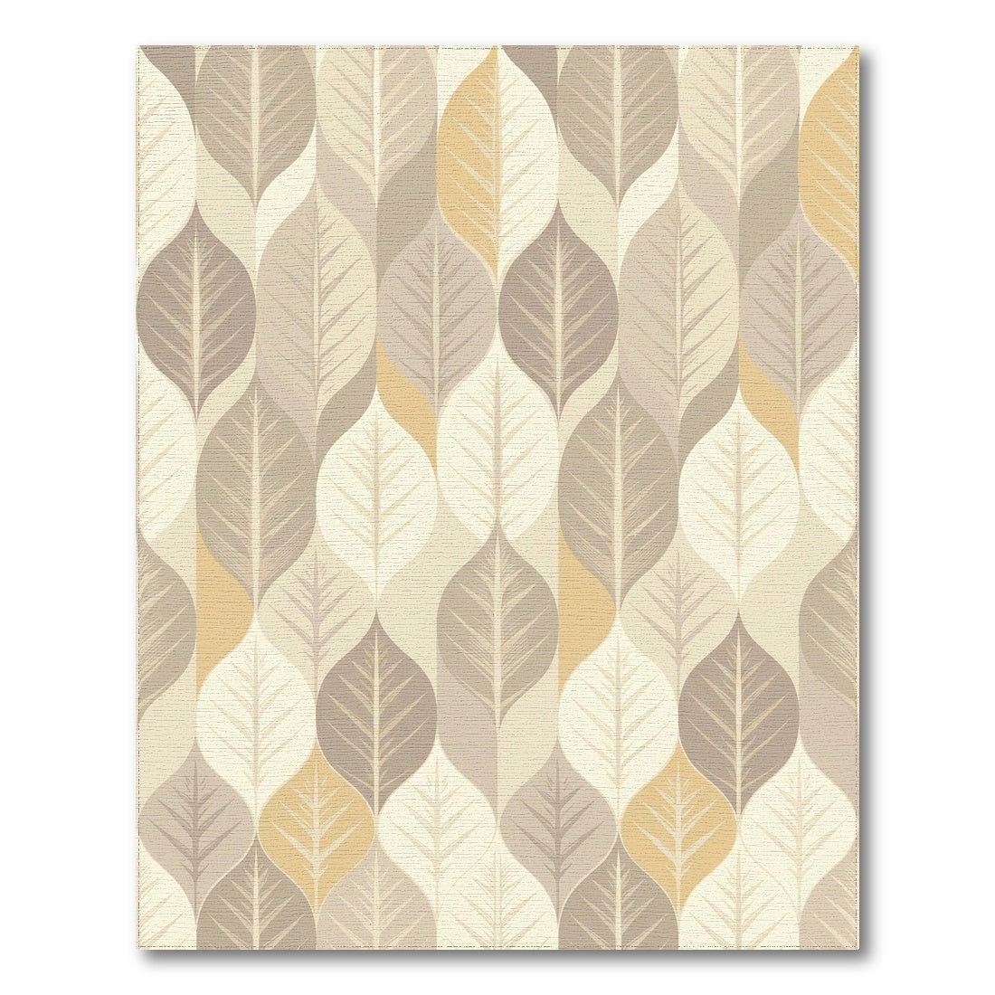 Modern Overlapping Leaves Neutral Tones Rug