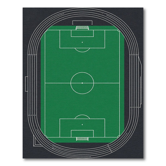 Minimalist Green Soccer Stadium Field Rug