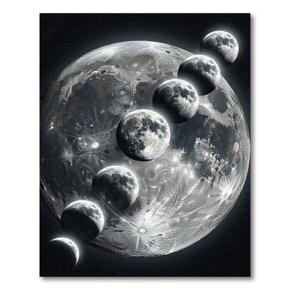 Monochromatic Lunar Phases Celestial Sphere Rug