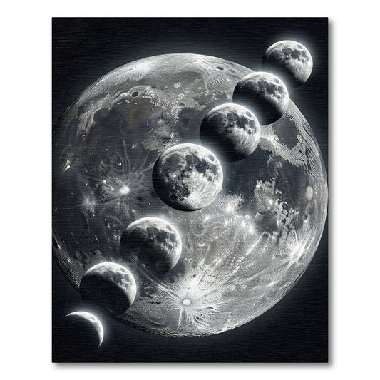 Monochromatic Lunar Phases Celestial Sphere Rug