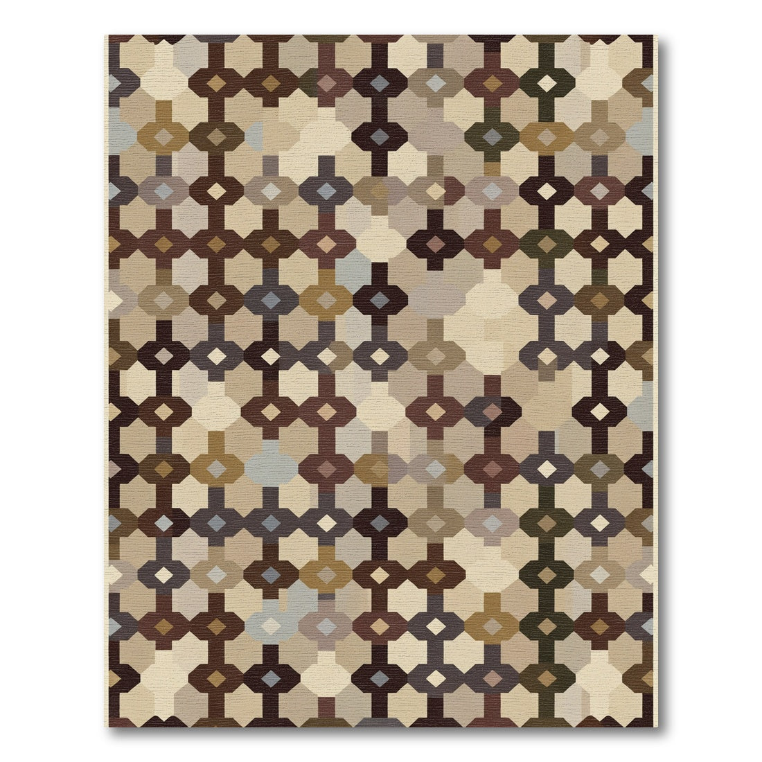 Earthy Tones Geometric Link Rug