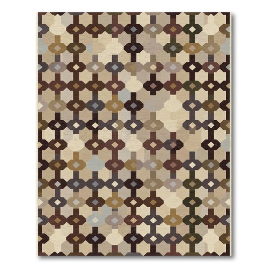 Earthy Tones Geometric Link Rug
