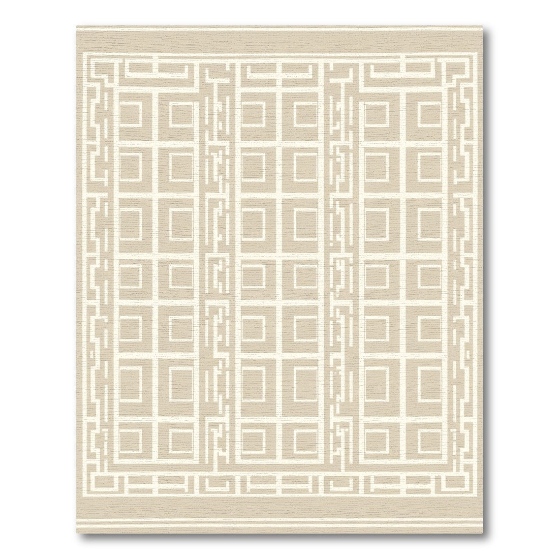 Neutral Tan Geometric Lattice Rug