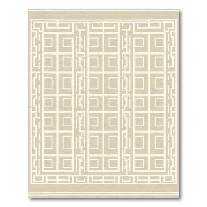 Neutral Tan Geometric Lattice Rug